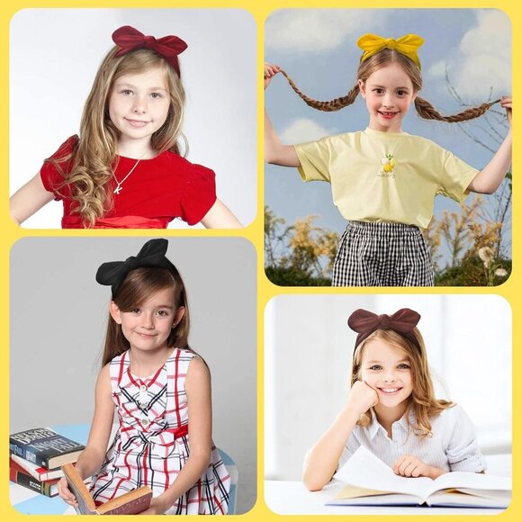 Women Bow Headbands Set of 8 Stretchy Knotted Turban Hair Wraps for Sport - Picture 6 of 7